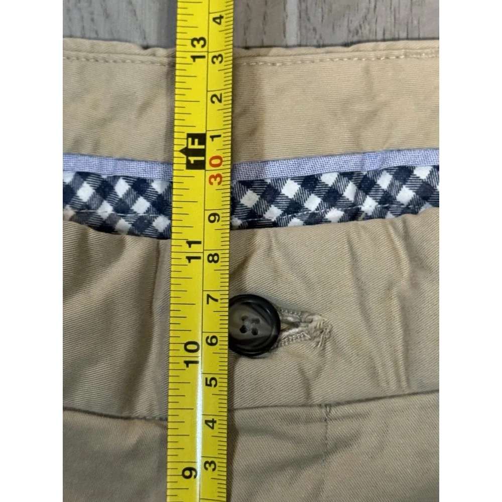 Charleston Khakis Pants Mens 35x30 Beige Tan Seersucker Chino Trouser Flat Front